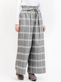 【WEB限定価格】ハトメリボンベルトチェックパンツ/L/グレー柄