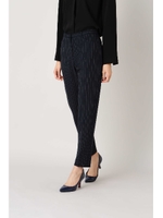 ★XS〜Lサイズ展開★＜洗える＞コスミカルウォーム柄パンツ/ネイビーストライプ1(121)