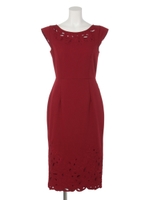 カットワークエンブロミディDRESS/D/RED