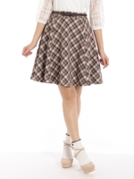 T/Rチェックフレアハギベルト付SK/グレー