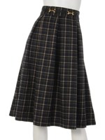 【an another angelus】ダブルビット使いチェックスカート/BEIGE