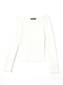 オフショルリブKnit TOP/T.GRY
