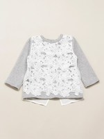 ガーゼ裏毛レースモチーフチュニック/杢グレー