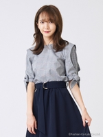 リボンスリーブブラウス/マルチ