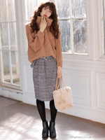 シャギーグレンチェックタイト/スカート/グレンチェック