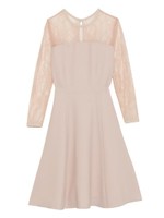 レースブロッキングワンピース/RED