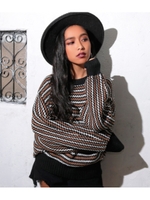 【ANAP】ボーダードルマンニット/ワイン(026)