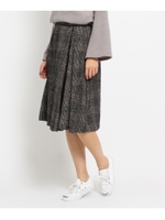 グレンチェックタックフレアスカート/ブラック(219)