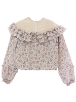 フラワープリントブラウス/navy