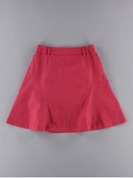 切替フレアスカート/レッド