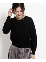 ジップアップニットブルゾン/ブラック(019)