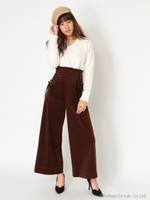 スピンドルコーデュロイワイドパンツ/ベージュ