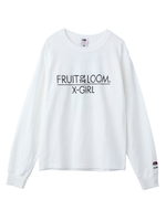 X-GIRL X FRUIT OF THE LOOM L/S REGULAR TEE/ホワイト
