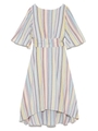 マルチストライプアシメワンピース/NVY