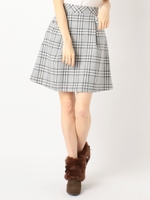 ラブリーチェックフリルAラインスカート/ピンクベージュ