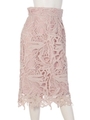 レースタイトスカート/コーラルピンク