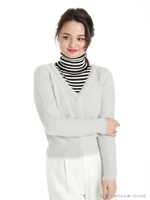 ネコ毛ショートカーディガン/ライトグレー