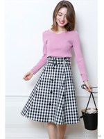 フロント釦カラースカート(ギンガムチェック)/チェック
