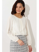 ◆大きいサイズ・セレモニー対応◆ボウタイ風ブラウソー/ホワイト(030)