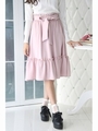 裾ギャザー切替ミディ丈ＳＫ/ピンク
