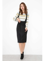 配色ステッチペンシルジャンスカ/ブラウン(050)