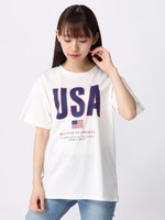 WEGO/FLAGロゴプリントTシャツ