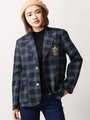 WEGO/エンブレム付きチェックブレザー