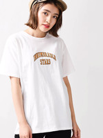 WEGO/シンプルカレッジロゴプリントTシャツ