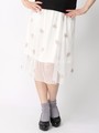 WEGO/チュール刺繍ミドルスカート