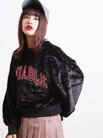 WEGO/ファーカレッジスウェット