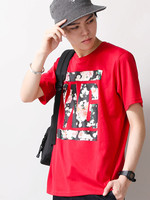 WEGO/フラワー総柄ロゴTシャツ