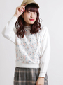 WEGO/花柄レーススウェット
