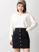 WEGO/前ボタンタイトミニスカート