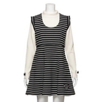 【50%OFF】ボーダー柄ポンチジャンパースカート