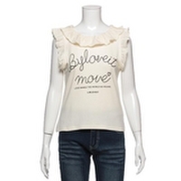 【50%OFF】ロゴプリント入りフリルタンクトップ