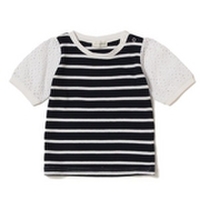 【50%OFF】袖レース切り替えTシャツ