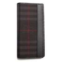 【新品】 かぶせ長財布 札入れ シンプルロングウォレット バーバリー BURBERRY メンズ チャコールブラック y-001212