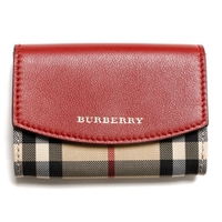 【新品】 コンパクトコインカードケース バーバリー BURBERRY レディース レッド y-001204