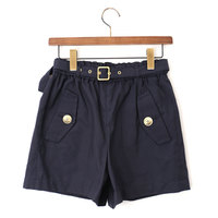 【新品】 ショートパンツ 38 バーバリーブルーレーベル 47332 BURBERRY BLUE LABEL ネイビー系 レディース