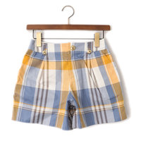 【新品】 ショートパンツ(チェック) 34 バーバリーブルーレーベル 49133 BURBERRY BLUE LABEL ブルー系×イエロー系 レディース