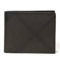 【新品】 シンプル二つ折り財布 10.5×8.5×1.5cm バーバリー y-001074 BURBERRY チョコブラック メンズ
