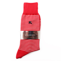 【新品】 ソックス ボーダー  バーバリーロンドン 45861 BURBERRY LONDON レッド系 メンズ