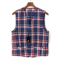 【新品】 チェックベスト M バーバリーブラックレーベル 46827 BURBERRY BLACK LABEL ネイビー系×レッド系 メンズ