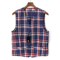 【新品】 チェックベスト M バーバリーブラックレーベル 46827 BURBERRY BLACK LABEL ネイビー系×レッド系 メンズ