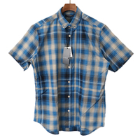 【新品】 チェック半袖シャツ M バーバリーロンドン 48745 BURBERRY LONDON ネイビー系 メンズ