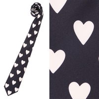 【新品】 ネクタイ（ハート柄）  バーバリーロンドン y-000689 BURBERRY LONDON ネイビー系×ホワイト系 メンズ