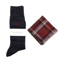 【新品】 ハンカチ　ソックスセット 25〜27 バーバリー 66074 BURBERRY ボルドー メンズ