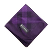 【新品】 ハンカチ　チェック 大 バーバリーロンドン 69130 BURBERRY LONDON パープル レディース