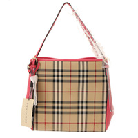 【新品】 バーバリー ショルダーバッグ  y-000202 ピンク×ベージュ系 レディース 牛革 肩掛けバッグ