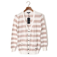 【新品】 ボーダーカーディガン 1 バーバリーロンドン 48892 BURBERRY LONDON ベージュ系×ホワイト系 レディース